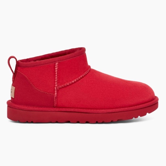 UGG Classic Ultra Mini Shearling Boots in Samba Red Size 6 / 37 - Picture 6 of 7